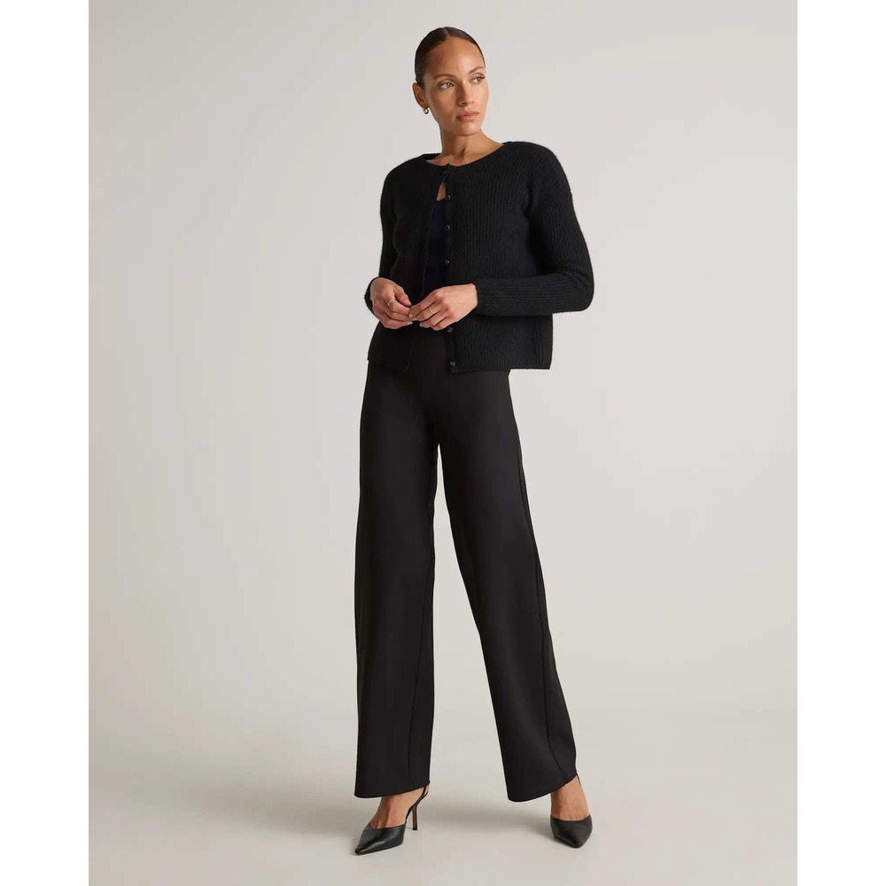 Quince Ultra Stretch Ponte Wide Leg Pants Black Medium 30 Inseam NWT - Picture 4 of 8